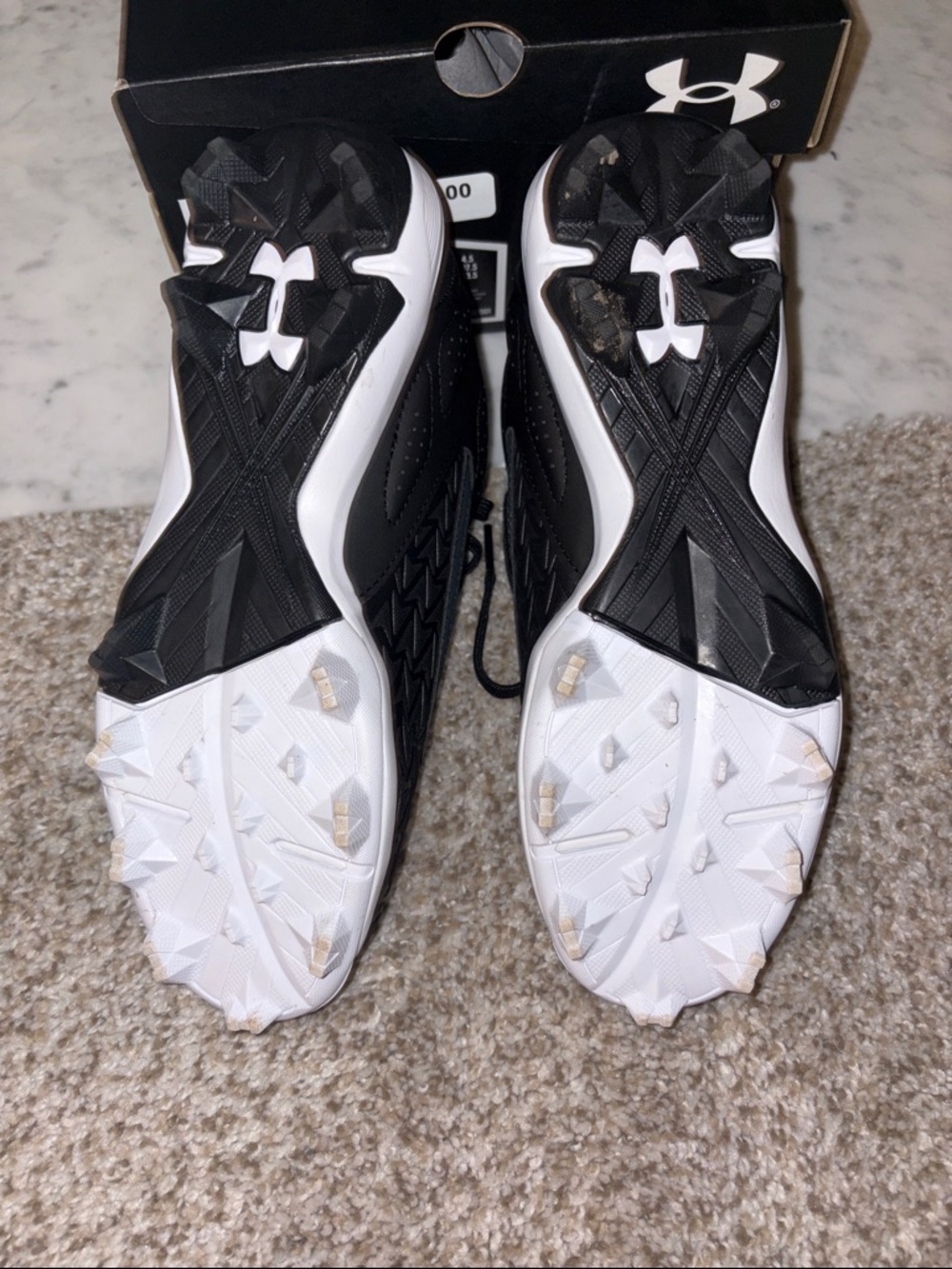 Under Armour Kids Black and White Turf Cleats - Picture 3 of 7